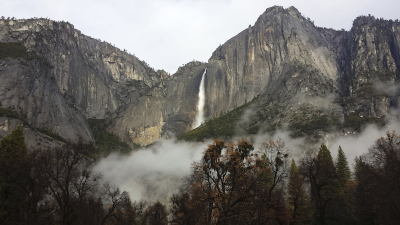 A general view of the Yosemite Falls flowing in Yosemite National Park in this December 3, 2014 picture provided by the National Park Service.