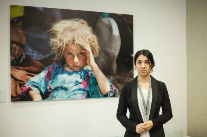 Nadia Murad Basee Taha, 21, a Yazidi activist who says she was held captive by Islamic State militants in 2014, in London, February 8, 2016.
