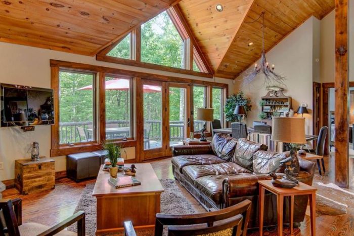 Inside the luxurious lodge at 391 Woodstone Trail in Bethel, New York that you can win with a 200-word essay.