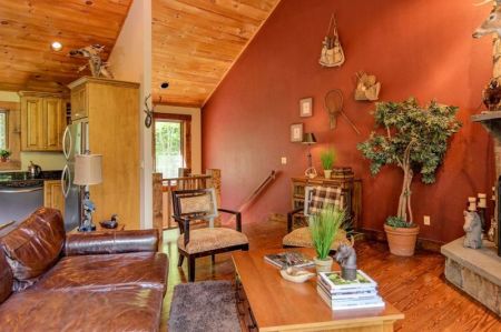 Inside the luxurious lodge at 391 Woodstone Trail in Bethel, New York that you can win with a 200-word essay.