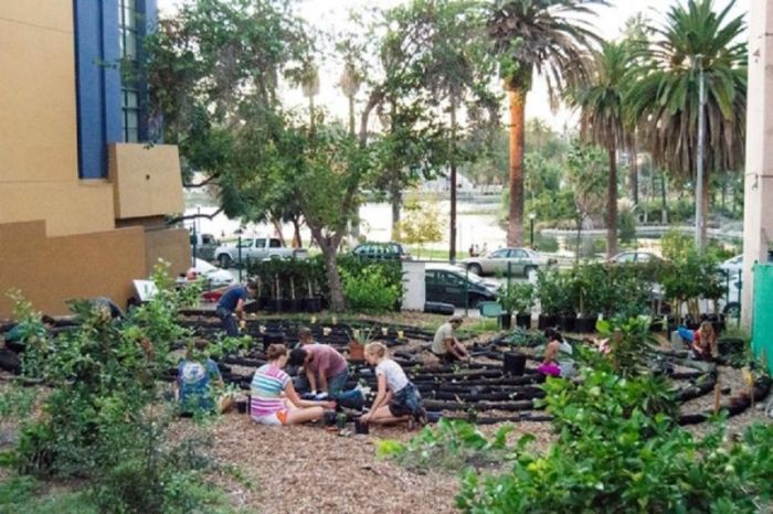 Volunteers work at a garden overseen by Seeds of Hope, a ministry of The Episcopal Diocese of Los Angeles, California.