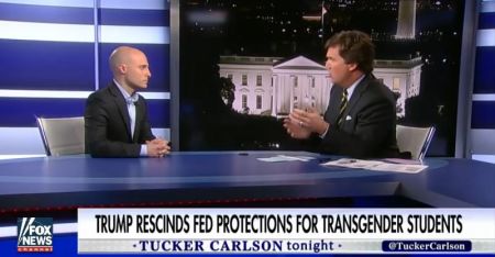 Fox News host Tucker Carlson interview with Zac Petkanas, senior advisor for&nbsp;the Democratic National Committee, in February 2017.