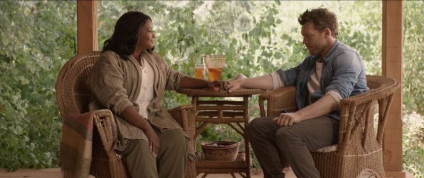 Octavia Spencer (L) plays God in the film "The Shack," in theaters March 3, 2017.