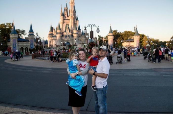 Christian mother Brooke Poston and her family at Disney World.