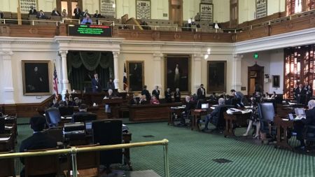 Inside the Texas Senate on Tuesday March 14, 2017 after lawmakers tentatively approved a controversial "bathroom" bill with a 21-10 vote.