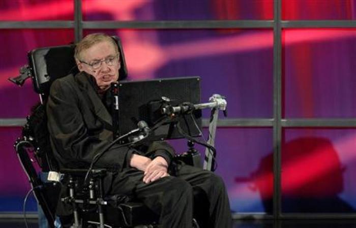 Theoretical physicist Stephen Hawking speaks at his official welcoming ceremony at Perimeter Institute For Theoretical Physics.