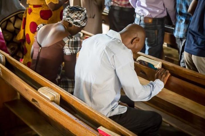 Christians in Nigeria worship at a church in this undated file photo.