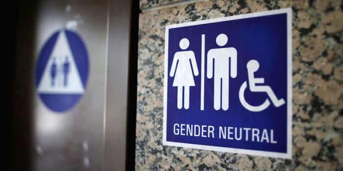 A gender neutral restroom is seen in a city building in Los Angeles, California, U.S., May 14, 2016.