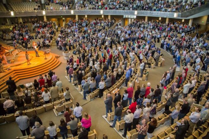 The United Methodist Church of the Resurrection of Leawood, Kansas. In April 2017, the congregation held a grand opening for its new 3,500-seat sanctuary.
