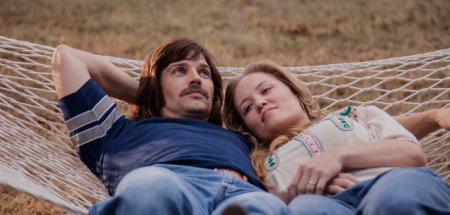 Actors Mike Vogel, Erika Christensen on the set "The Case For Christ"