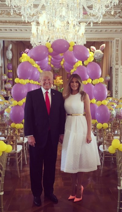 President Donald Trump and first lady Melania Trump celebrating Easter, April 16, 2017.