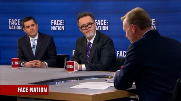 Russell Moore (L), who is president of the Ethics & Religious Liberty Commission of the Southern Baptist Convention, participating with Orthodox Christian Rod Dreher (R) on CBS News' 'Face the Nation' panel discussion on April 16, 2017.