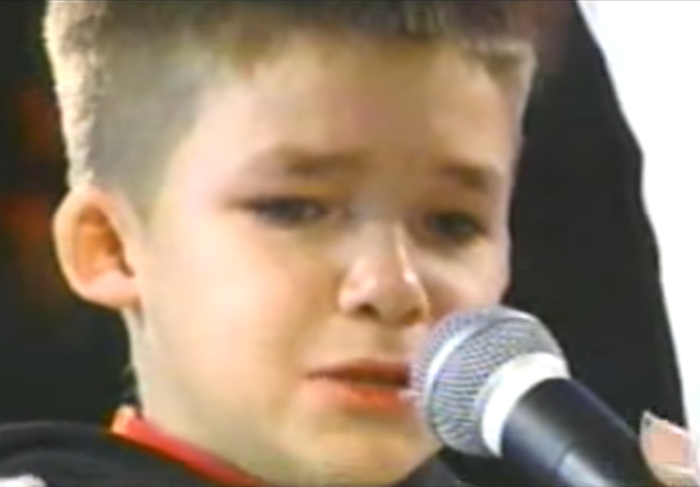 Then 9-year-old William Vandenkolk reacts to his 'healing' from Benny Hinn 16 years ago.