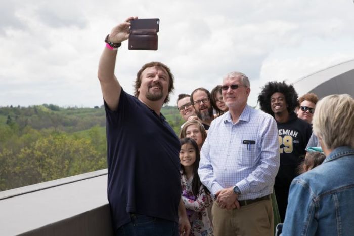 Casting Crowns' Frontman Mark Hall (L) and Answers in Genesis' Ken Ham at the Ark Encounter in Kentucky in April 2017.