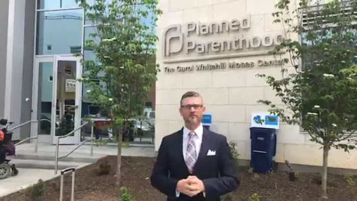 Pastor Greg Locke at Planned Parenthood's Washington D.C. office.
