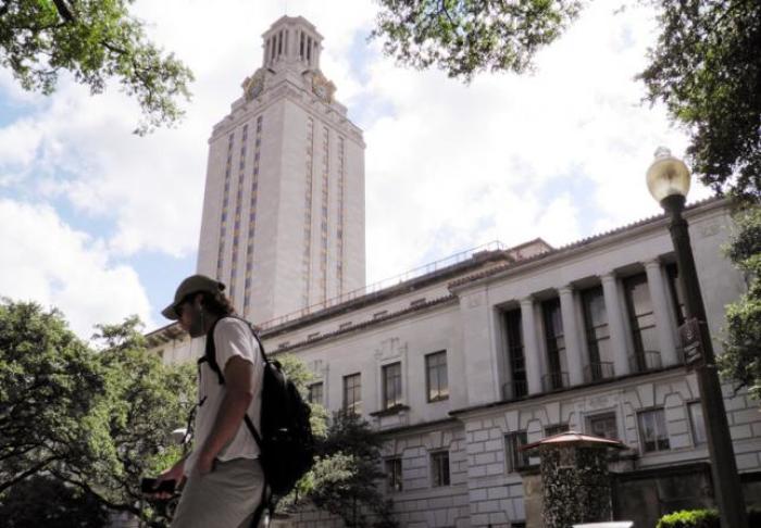 A student walks at the University of Texas campus in Austin, Texas, U.S. in June 2016.