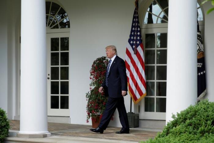 U.S. President Donald Trump walks to the Oval Office of the White House in Washington, U.S., May 2, 2017.
