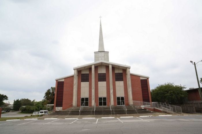 Warrington Baptist Church, a small congregation that held its last service in April 2017. The church was acquired by the Pensacola, Florida-based Olive Baptist Church, which plans to reopen it in October 2017 as a satellite campus.
