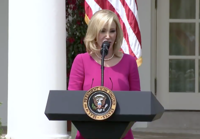 Pastor Paula White-Cain, spiritual adviser to President Donald Trump, speaks at the White House on the National Day of Prayer, May 4, 2017.