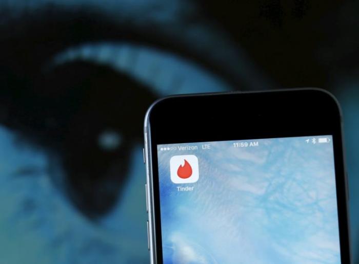 The dating app Tinder is shown on an Apple iPhone in this photo illustration taken February 10, 2016.