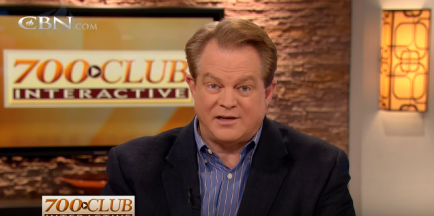Gordon Robertson on the set of "The 700 Club," shares about his miraculous healing from cerebral malaria, February 2015.