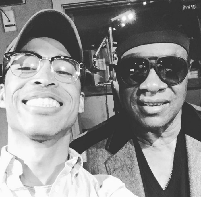 Hip Hop and R&B artist Sir The Baptist (L) pictured with singer-songwriter Stevie Wonder.