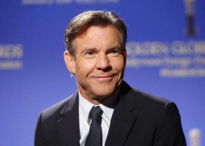 Actor Dennis Quaid sits on stage during the nominations for the 73rd annual Golden Globe Awards in Beverly Hills, California in December 2015.