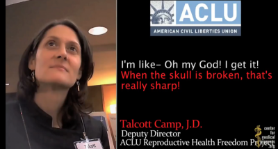 Talcott Camp, deputy director of ACLU's Reproductive Health Freedom Project, speaks to Center for Medical Progress' David Daleiden in an undercover investigation at a National Abortion Federation Conference.