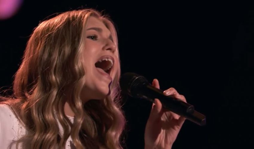 Brennley Brown sings on "The Voice" 2017.