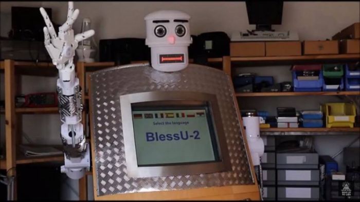 The Bless U-2 robot that was unveiled in Germany as part of the 500th anniversary commemoration in Wittenberg, Germany.