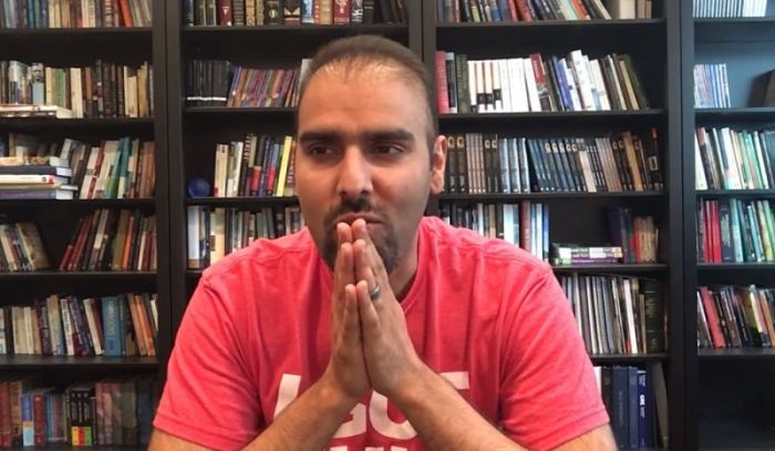 Evangelist Nabeel Qureshi prays during a video blog update posted to YouTube on May 30, 2017.