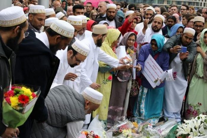 Imams and the religious leaders at a vigil as senior Muslims and community leaders said they would redouble efforts to root out extremism in their communities after the attack in London in June 2017.