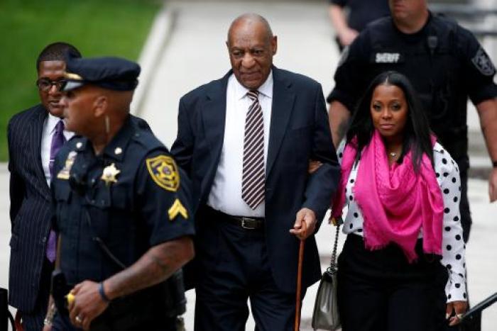 Actor and comedian Bill Cosby arrives for the first day of his sexual assault trial at the Montgomery County Courthouse with actress Keshia Knight Pulliam.