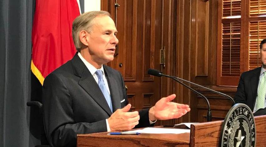 Texas Governor Greg Abbott speaks at a news conference in Austin, Texas, U.S., June 6, 2017.