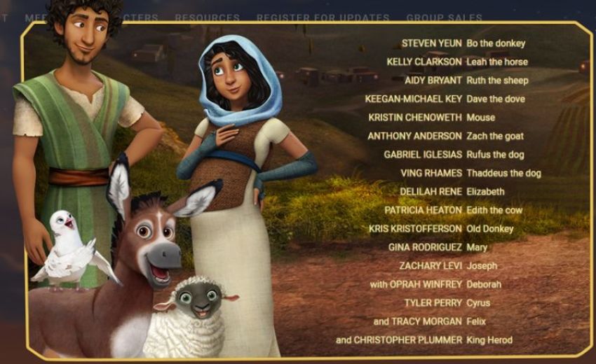 The cast of characters in the animated film, "The Star."