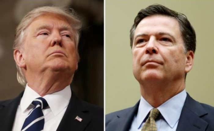 A combination photo of U.S. President Donald Trump (L) and former FBI Director James Comey.