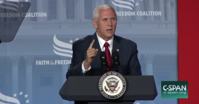 Vice President Mike Pence speaking at the Faith and Freedom Coalition's 'Road to Majority' conference, Washington, D.C., June 10, 2017.