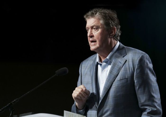 SBC President Steve Gaines addresses delegate at the Annual Meeting of the Southern Baptist Convention in Phoenix, Arizona Tuesday, June 13, 2017.