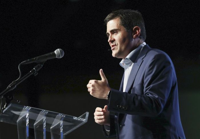 Russell Moore addresses the delegates at the Southern Baptist Convention's Annual Meeting in Phoenix, Wednesday, June 14, 2017.