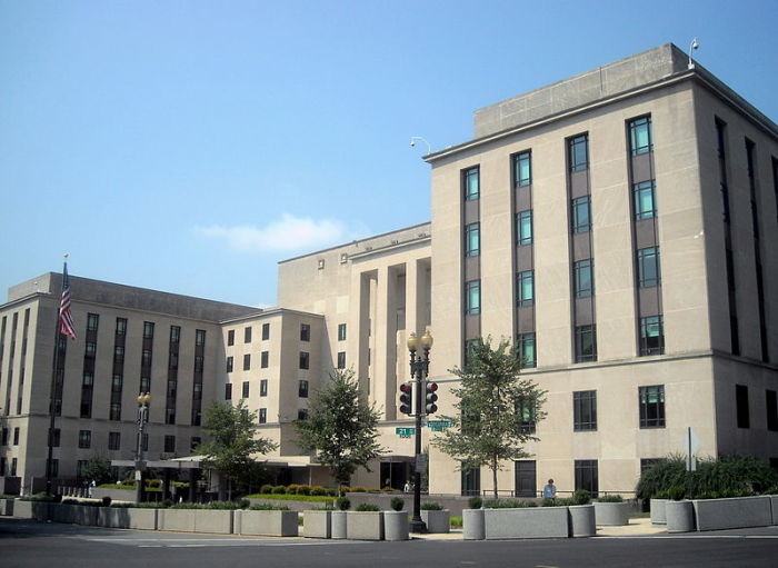 The Harry S. Truman Building located at 2201 C Street in the Foggy Bottom neighborhood of Washington, D.C. is the headquarters of the United States Department of State.