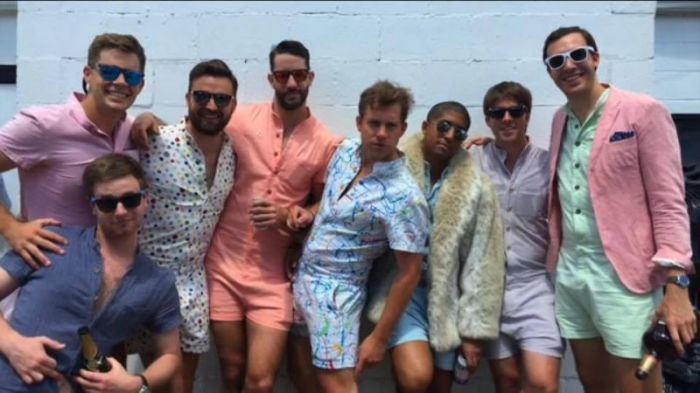 Clothes known as rompers for men, or 'RompHim' featured in a May Kickstarter campaign.