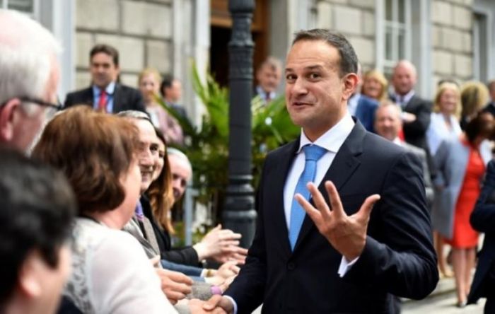 Leo Varadkar speaks to people as he leaves Government buildings after being elected by parliamentary vote as the next Prime Minister of Ireland (Taoiseach) to replace Enda Kenny in Dublin, Ireland on June 14, 2017.