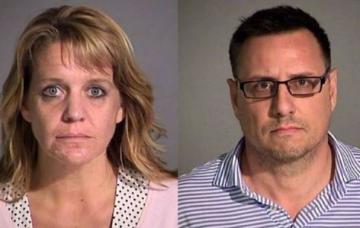 Shari Tremba (L), and Michael Trosclair (R), were arrested in Indiana on charges of public intoxication and neglect of a dependent.