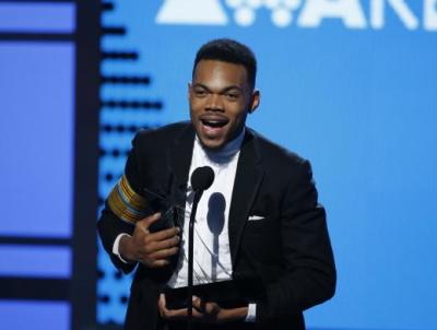 Chance the Rapper accepts the Humanitarian Award at the 2017 BET Awards on June 25, 2017.
