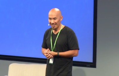 Francis Chan, a bestselling author who heads We Are Church, speaks at the Facebook headquarters in California, June 22, 2017.