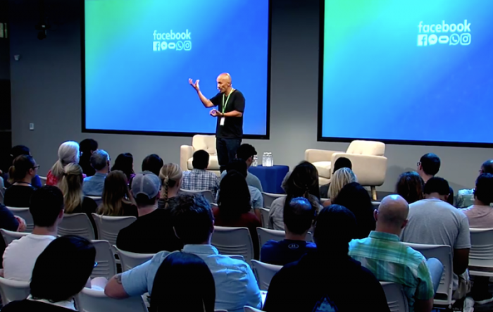 Francis Chan, a bestselling author who heads We Are Church, speaks to Facebook employees in California, June 22, 2017.