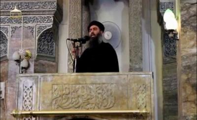ISIS leader Abu Bakr al-Baghdadi in what would be his first and only public appearance.