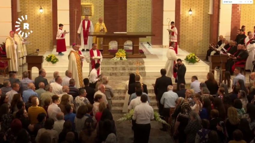 Christians worship at the Church of St. Petrous and Pols in Ankawa, Iraq on June 29, 2017.