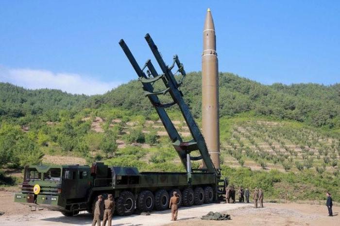 The intercontinental ballistic missile Hwasong-14 is seen in this undated photo released by North Korea's Korean Central News Agency (KCNA) in Pyongyang July 5, 2017.