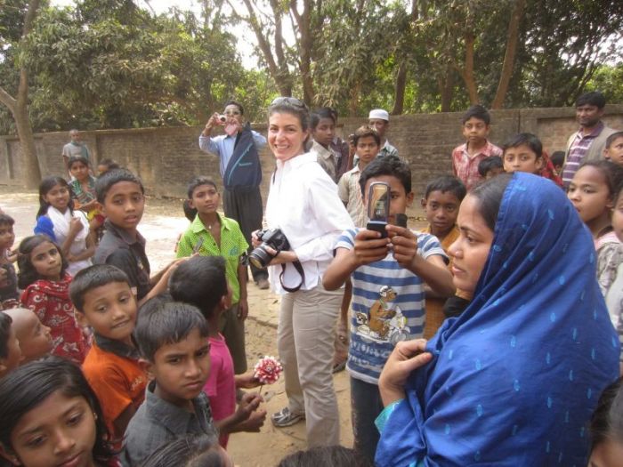 Undated photo of Ana Mims (C) in Dhaka, Bangladesh, during a short-term missions trip.